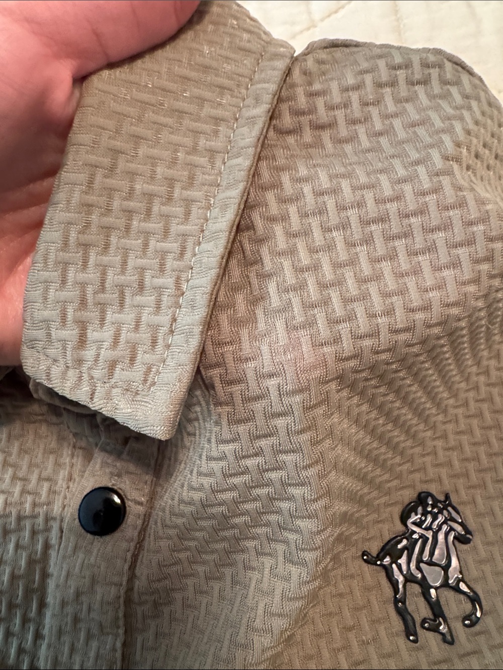 Men's Tan Polo Shirt with Embroidered Logo - Picture 5 of 7